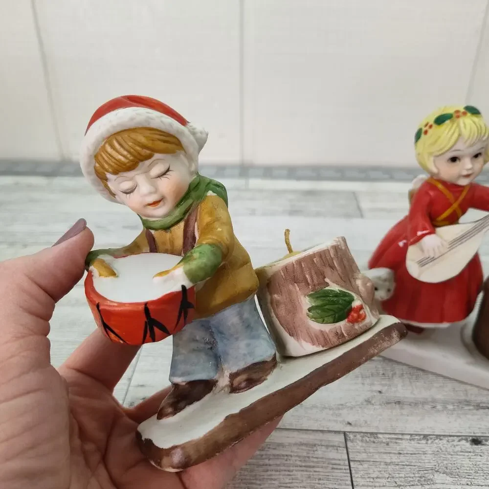 Verona Vergasi Christmas Tea‎ Light Candle Holder Pair Porcelain 5